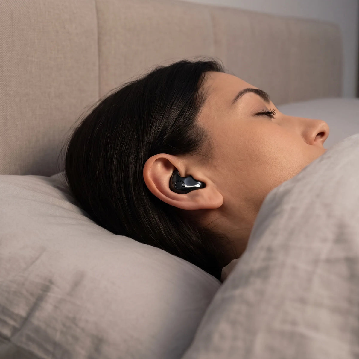 SlumberBuds - Flat Wireless Noise-Masking Sleep Earbuds Side Sleeping